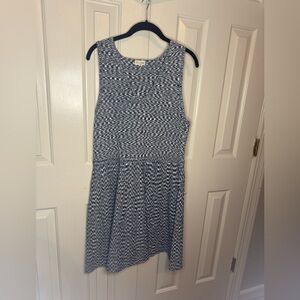 MAISON JULES SLEEVELESS BLACK & WHITE SWEATER KNIT DRESS V NECK SIZE XL XLARGE